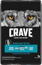 CRAVE Grain Free High Protein Adult Dry Dog Food, White Fish  Salmon, 22 lb