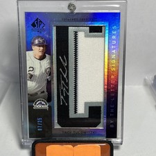 Troy Tulowitzki 2007 Upper Deck SP Authentic By The Letter C Auto Patch /25 Rare