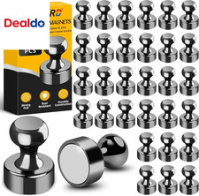48 Pack Black Magnetic Push Pins, Fridge Magnets for Whiteboard, Whiteboard Magn