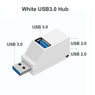 Mini USB 3.0 2.0 HUB 3 Port Verteiler Adapter für PC Laptop Macbook Notebook UH1