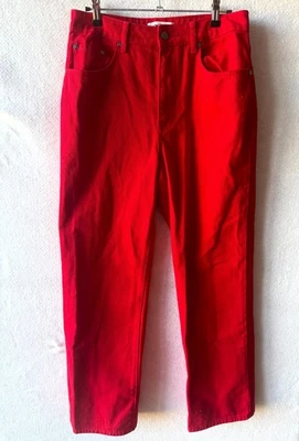 Sportsgirl Jeans Womens Size 10 Red Denim Regular Fit Straight Zip Fly Cotton - image 1 of 4