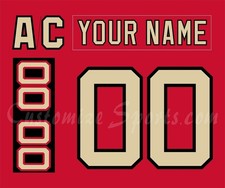 Quebec Remparts Customized Number Kit For 2003-2013 Away Uniform