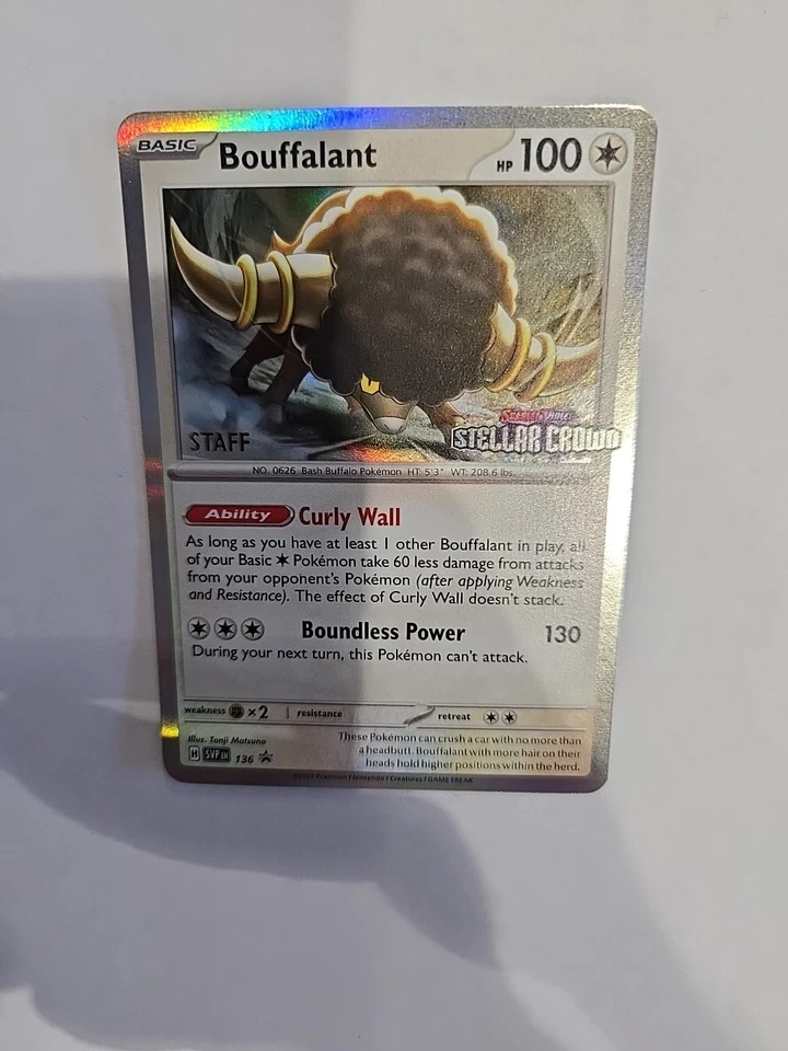 Bouffalant - 136 (Prerelease) [Staff] 136 SV: Scarlet & Violet Promo Cards 12684 - Image 3 of 4