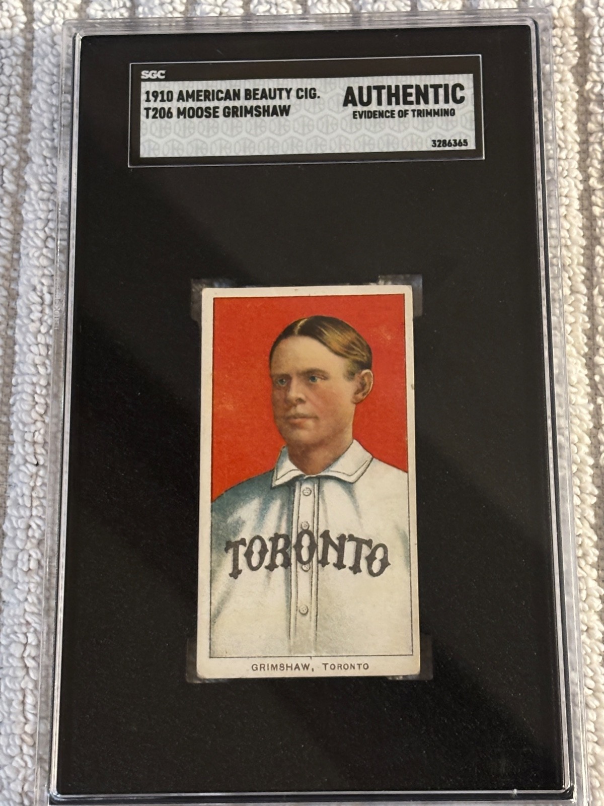 Moose Grimshaw 1909-11 T206 American Beauty SGC Authentic