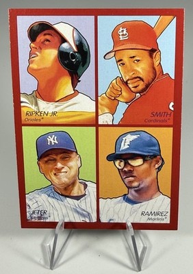 2009 Upper Deck Goudey - 4-In-1 Derek Jeter, Cal Ripken, Ozzie Smith #35-18 Red