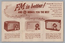 Vintage 1940s GE Radio Brochure Ad Genuine FM General Electric