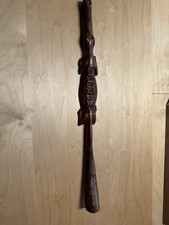 African Vintage Hand Carved Wood Shoehorn Crocodile Alligator 22" Long