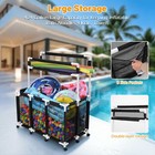 Yescom 270 Gal Pool Float Storage 2 Tiers w/ Towel Rack Rolling Toy Bins Combo — photo 4