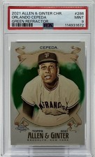 Orlando Cepeda PSA 9 -2021 Topps Allen & Ginter Chrome Portrait ‘Green’ /99- HOF