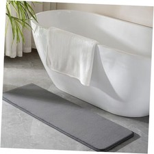 Grey Memory Foam Bath Runner Mat Long Narrow Bathroom Rug Microfiber Bathroom
