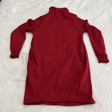 Athleta M Cozy Karma Asym Tunic Sweatshirt Dress Red Long Sleeve