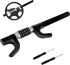 Steering Lock Anti-Theft Device, Multiple Password High-Security, Adjustable H