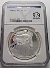 1992 S AMERICAN SILVER EAGLE PROOF DOLLAR 1 OZ NGC X 9.9 PROOF UCAM