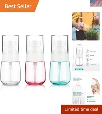 1oz Reusable Travel Spray Bottles - Ergonomic Mini Spray in Three Vibrant Colors