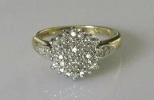 2Ct Lab Created Diamond Round Cluster Engagement Ring 14K Yellow Gold Plated