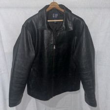 Vintage Y2K 2001 Gap Leather Jacket Size Larg...