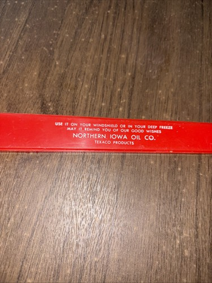 #ad Vtg Texaco Products Northern Iowa Oil Co. Ad Ice Scraper $12.75
