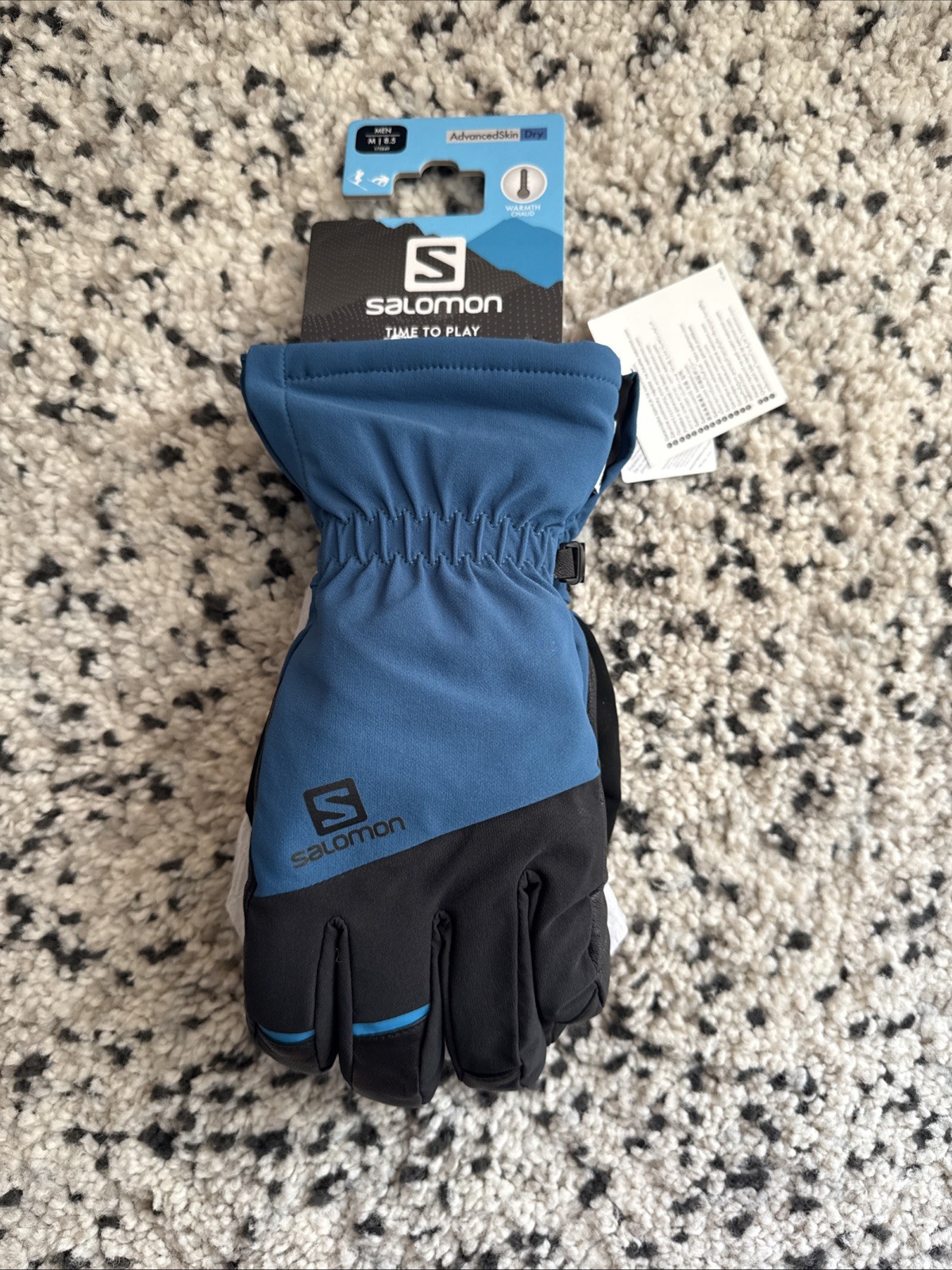 salomon guanti da sci isolati blu marocchino