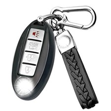 For Nissan Infiniti key Fob Cover Key cover  leather key chain set Black Suit