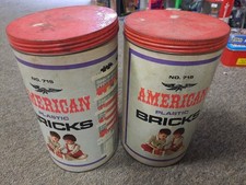 American Plastic Bricks No. 715 X2 Lot 100s Of Parts Tube Lid Instructions Set