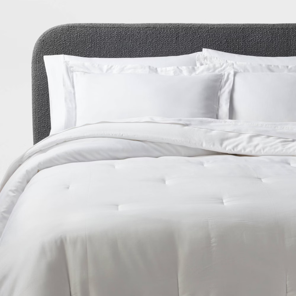 Threshold Duvet Cover Set Cotton Sateen Embroidered WhiteGray FullQueen 3790₽
