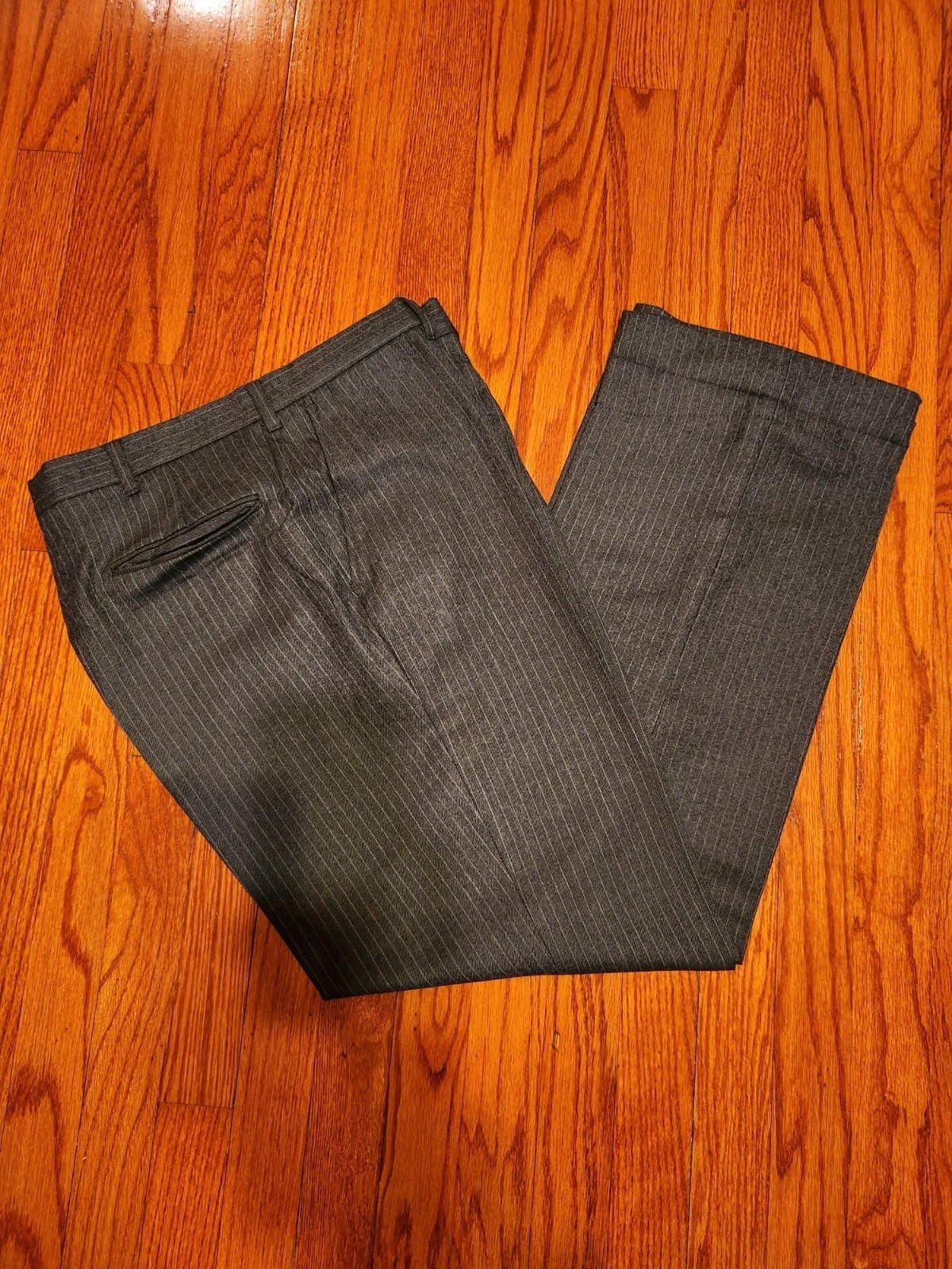 Mens Wool Dress Pants 34x30 Gray (Pinstripe) *Great Condition