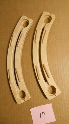 Quadrilla Hape Wood Marble Run 11'' Curved Track Set of 2 Natural Wood P17
