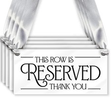 4 pcs Reserved Row Signs for Wedding, Acrylic Reserved Signs for Wedding Deco...