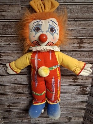 Vtg Ringling Brothers Creepy Clown Doll Greatest Show on Earth Clown Plush Toy