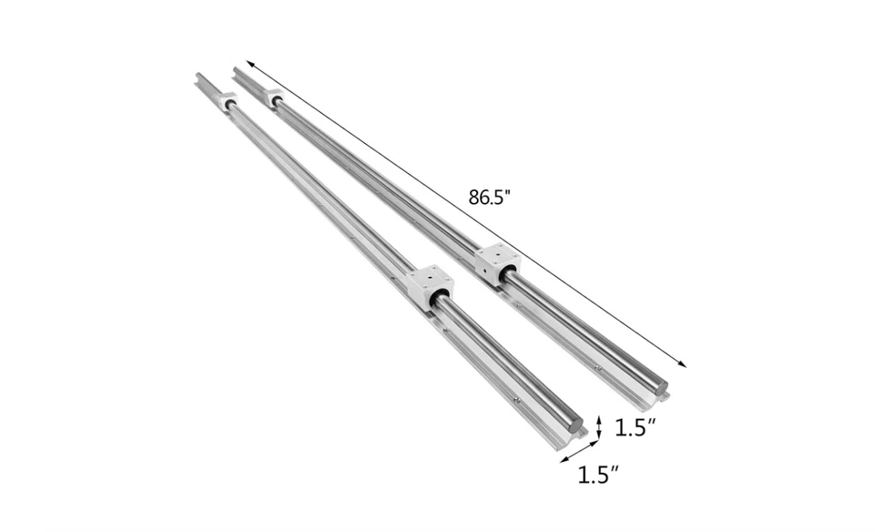 Kit de riel lineal 800mm con 4 bloques y rodamientos Foto 2 de 4