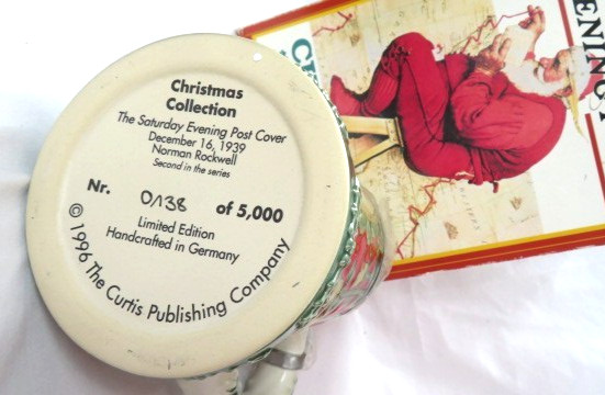 Norman Rockwell 1996 Saturday Evening Post Christmas Stein Limited Edition NIB