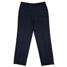 Zanella Mens 36x31 Todd Trousers Navy Blue 100 Virgin Wool Made in Italy Recent