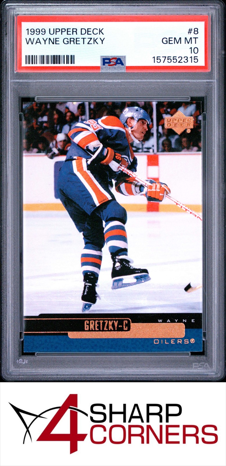 1999 UPPER DECK #8 WAYNE GRETZKY OILERS HOF PSA 10 view 1