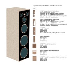 DIY Lautsprecher Leergehäuse Bausatz Deluxe für HiFi 3-Wege Standlautsprecher