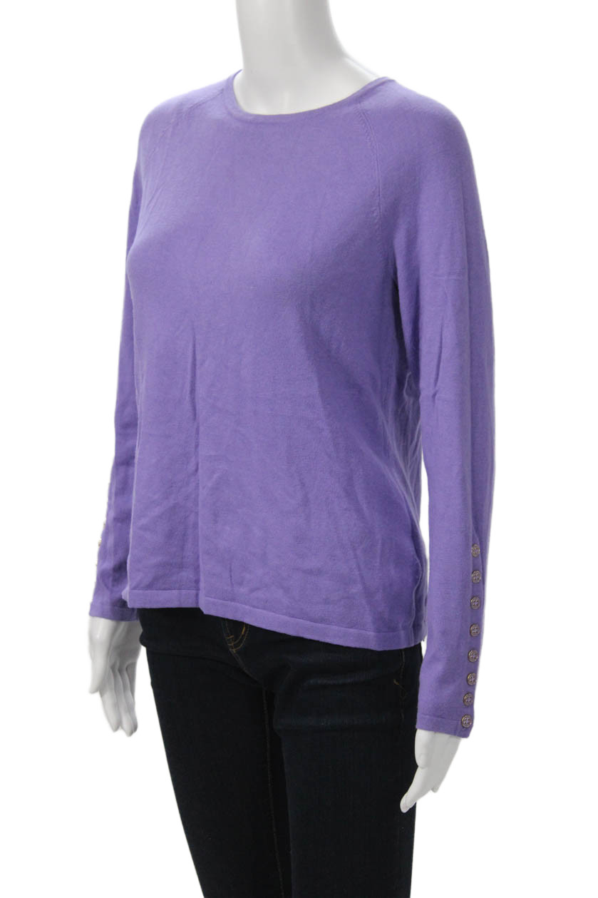 J. Mclaughlin Womens Basic Crew Neck Button Sweat… - image 2