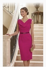 Black Halo Little pink  Cowl Neck Midi Dress Size 10 Classic Jackie O Sheath