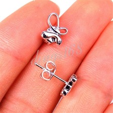 925 Sterling Silver Hypoallergenic 8mm Curved Butterfly Stud Post Earrings H1026