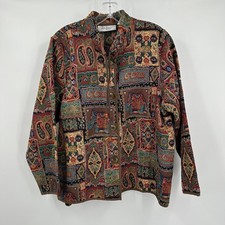 Womens Boho Jacket Size L Tapestry Patchwork Festival Artisan Colorful Elephant