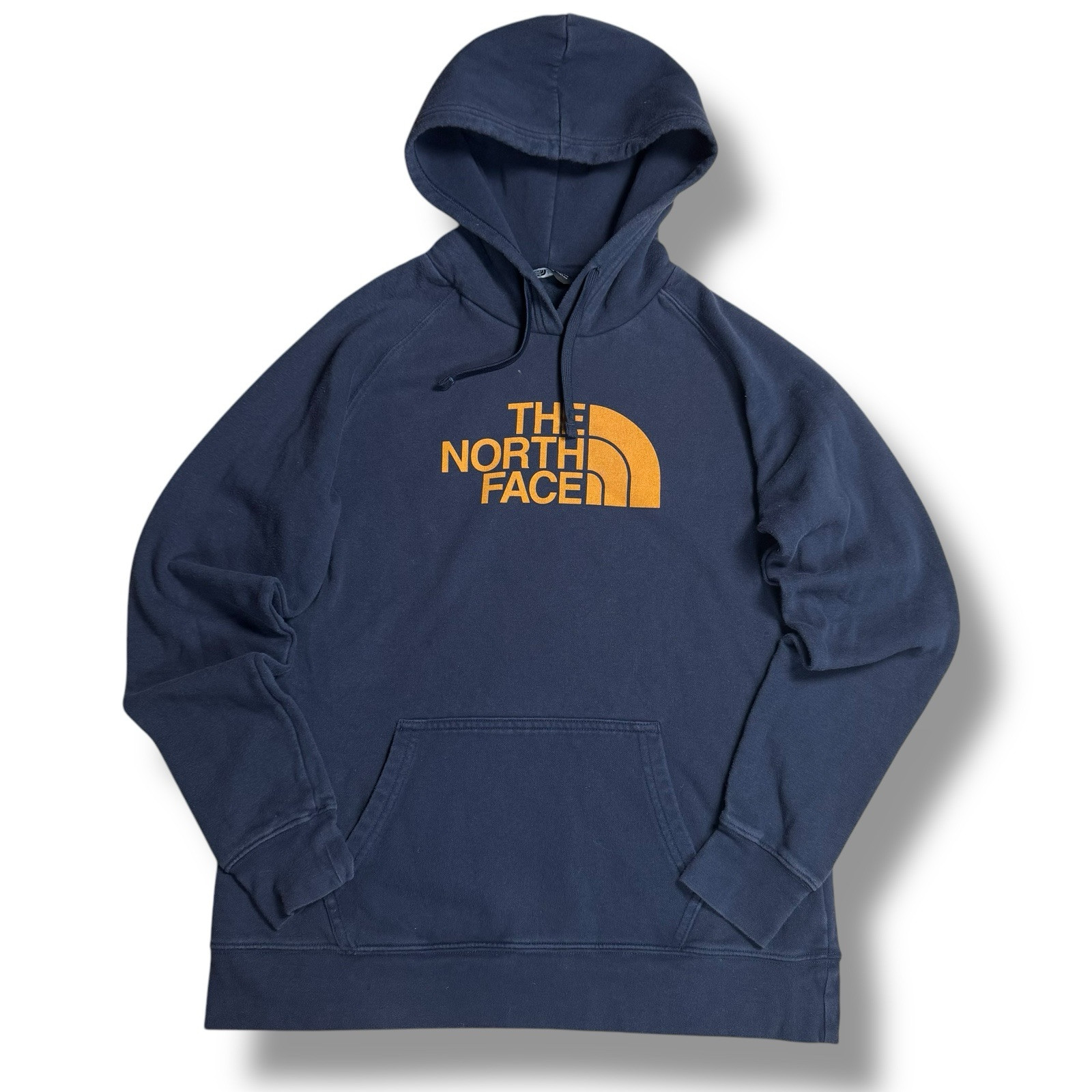 The North Face Half Dome Hoodie Graphic Logo Women Size Medium Navy/Yellow Hike