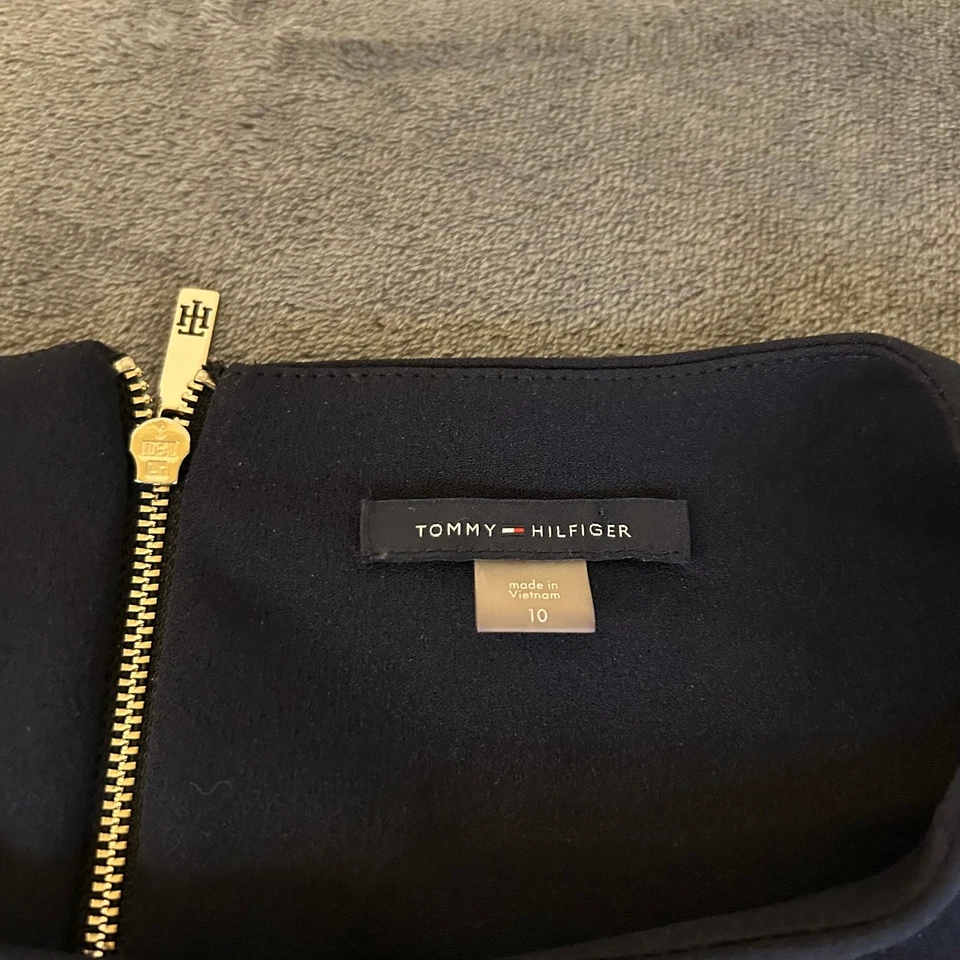 Vestido Tommy Hilfiger Azul Marino Borgoña Colorblock Funda Sin Mangas Mujer Talla 10 Foto 2 de 4