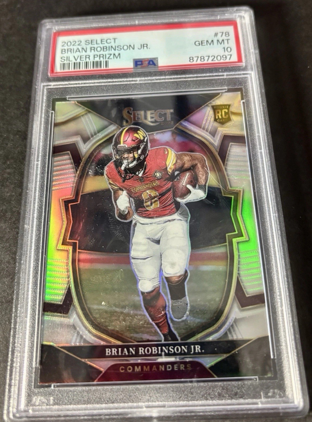 49ERS RB ROOKIE PSA 10! 2022 BRIAN ROBINSON JR - Rookie Silver Prizm