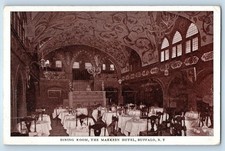 1920 Buffalo New York Postcard Dinign Room Markeen Hotel Restaurant Interior