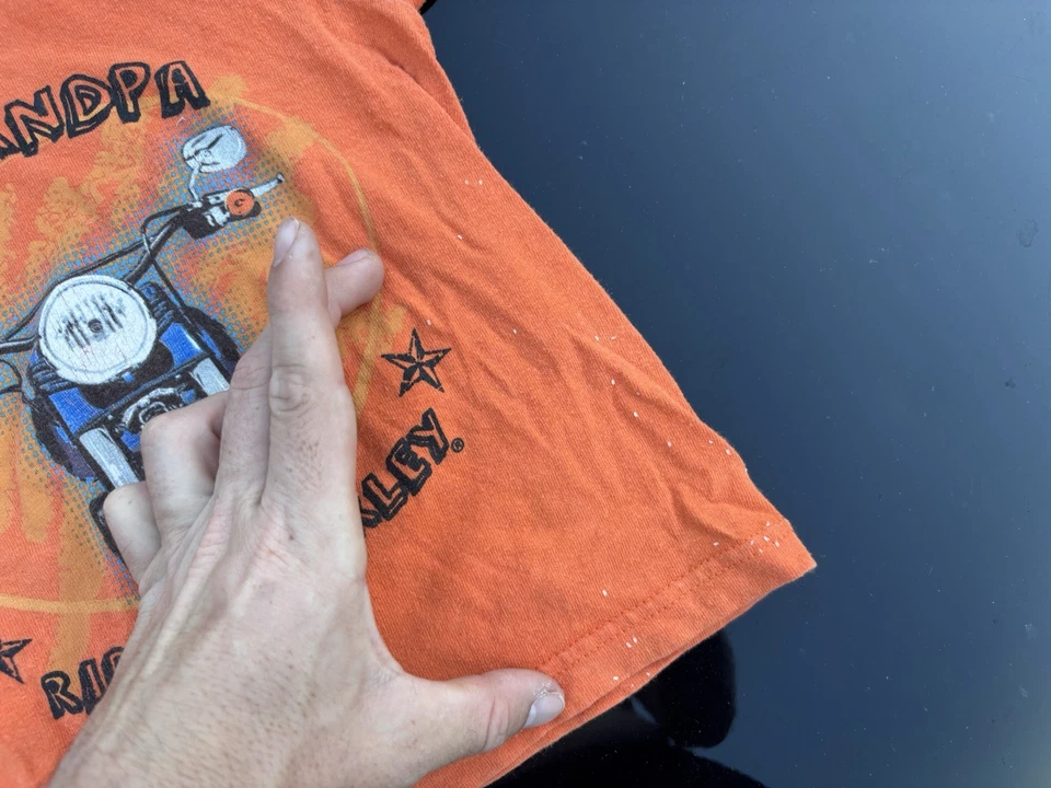 Camisa Harley Davidson Vintage Bebé Infante 3T Naranja My Grandpa Rides Motociclista Niños Foto 3 de 4