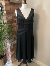 Abito da sera svasato Teatro nero fit N taglia 14 Peaky Blinders stile 1940