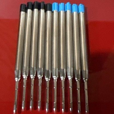 GEL Ballpoint Refills for MONTBLANC OR CARTIER PEN - 5 BLACK & 5 BLUE Medium