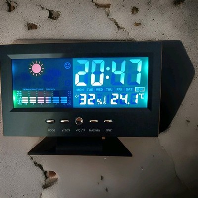 Digitale Uhr LCD Wetterstation Thermometer Hygrometer ohne Außensensor !!!!