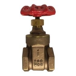 Full-Port Gate Valve, 2-1/2-in Nominal, FPT, 200 psi WOG Pressure, Brass Body