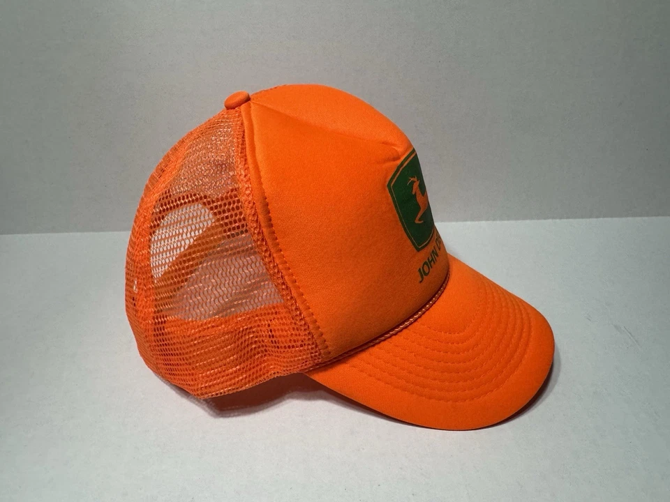 Gorra gorra vintage John Deere Blaze Safety naranja malla Nissin camionero Snapback Foto 3 de 4