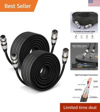 Durable 50 Ft XLR Cable 2 Pack - Magnetic Connector, Perfect for Stage  Studio