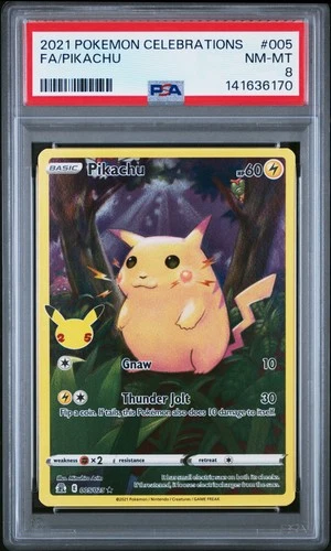 2021 POKEMON CELEBRATIONS #005 FULL ART/PIKACHU PSA 8